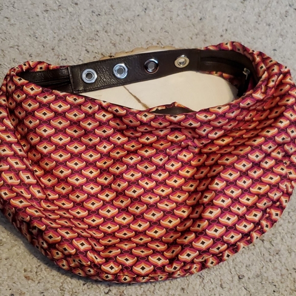 Echo Handbags - Echo Silk & Leather Pink Orange Handbag